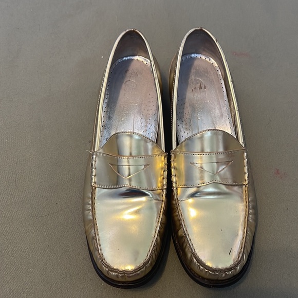Cole Haan Metallic Gold Penny Loafers - Picture 3 of 15